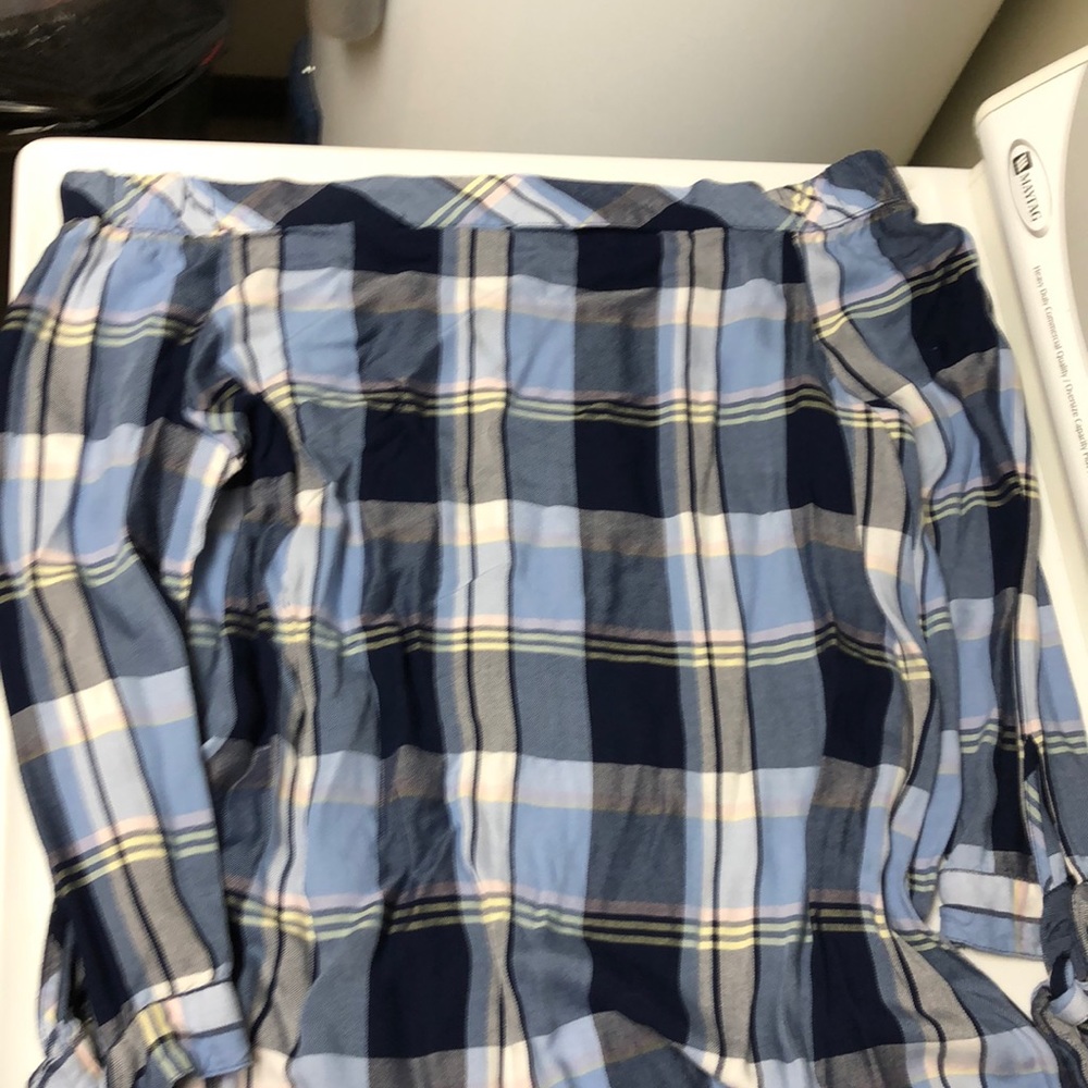 Plaid off the shoulder dress